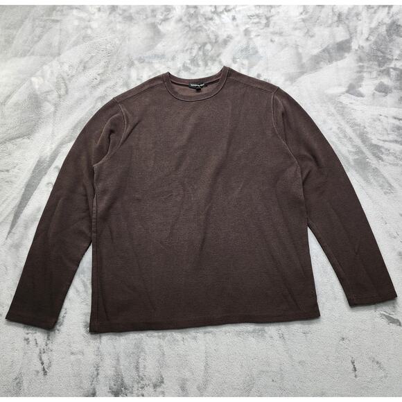 Banana Republic Other - Banana Republic Shirt Mens L Brown Thermal Waffle Knit Long Sleeve Crew Neck
